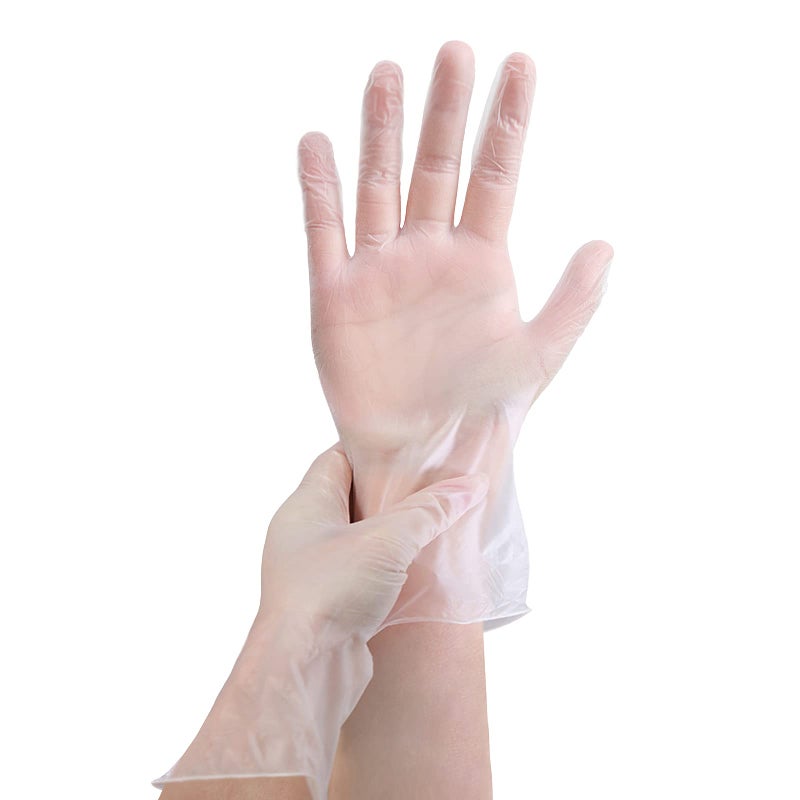 PEIPU Vinyl Disposable Gloves (Medium  100-Pack) Powder Free  Cleaning Service Gloves  Latex Free - Image 3